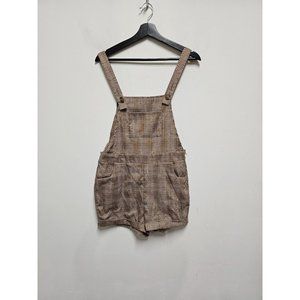 HESPERUS BUTTON DETAIL PLAID OVERALLS Size Large